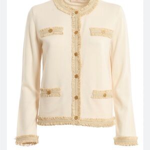 Tory Burch Kendra Marino Wool Cardigan NWOT Size Medium